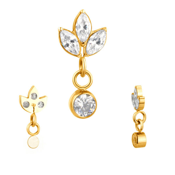 3 petals & rock gold - REF PG035