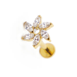 Flower strass gold  - REF PG042