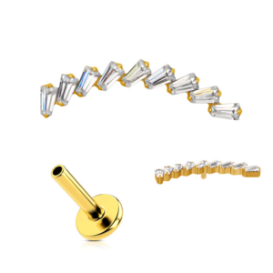 Arch spiked strass gold - REF PG043
