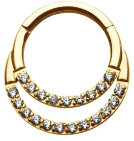Double anneau strass gold - REF PG045