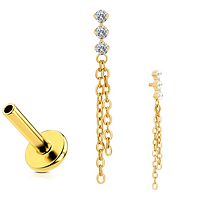 3 rocks & chain gold - REF PG063
