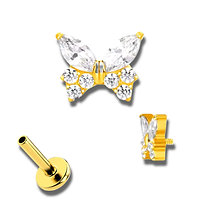 Butterfly strass gold - REF PG073
