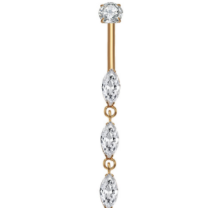 Nombril Chain & Rocks Gold - REF PG075