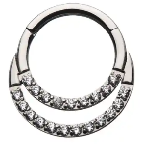 Double anneau strass silver - REF PS017