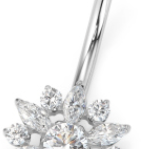 Flower nombril silver - REF PS019
