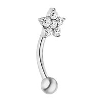 Micro banane medium flower silver - REF PS033