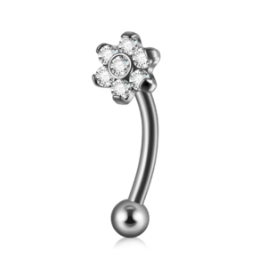 Micro banane small flower silver - REF PS034