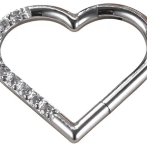 Heart strass silver - REF PS045
