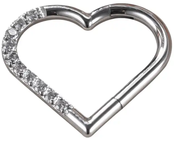 Heart strass silver - REF PS045