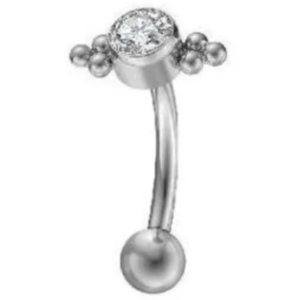 Micro banane marble & strass silver - REF PS053