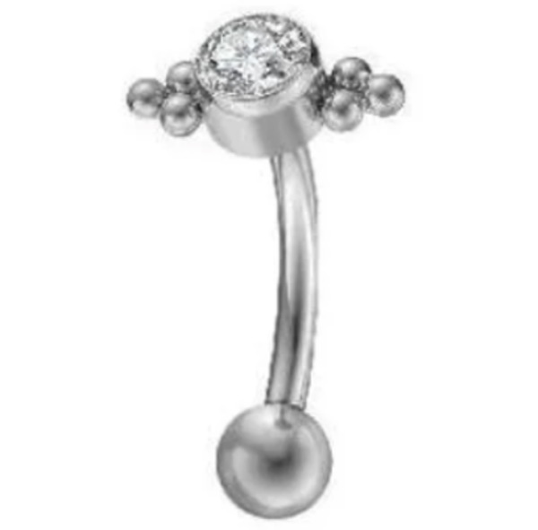 Micro banane marble & strass silver - REF PS053