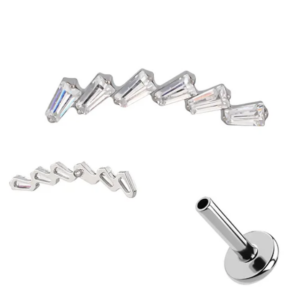 Arch spiked strass silver - REF PS055