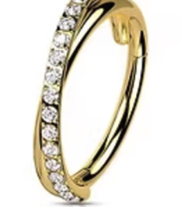 Anneau double simple & strass gold - REF PG0116