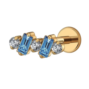 Rhinestone chain blue gold - REF PG0125