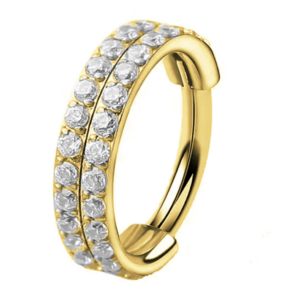 Anneau double strass gold - REF PG096
