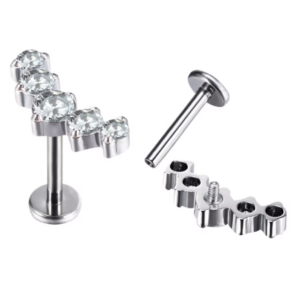 Arch 5 strass silver - PS080