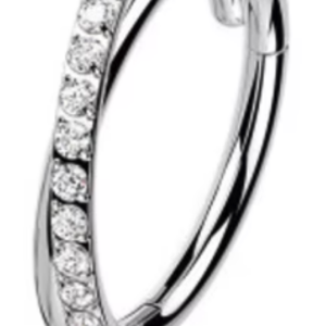 Anneau double simple & strass silver - REF PS089